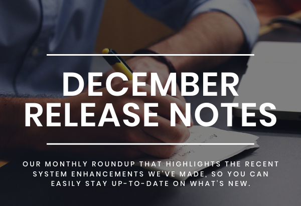 December Release Notes